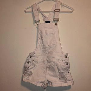 White shirt overalls